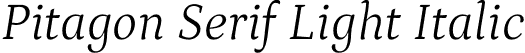 Pitagon Serif Light Italic font - PitagonSerif-LightItalic.otf