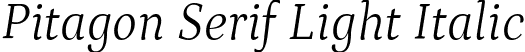 Pitagon Serif Light Italic font - PitagonSerif-LightItalic.ttf