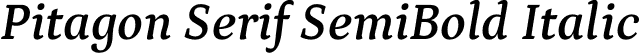 Pitagon Serif SemiBold Italic font - PitagonSerif-SemiBoldItalic.otf