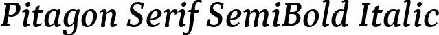 Pitagon Serif SemiBold Italic font - PitagonSerif-SemiBoldItalic.ttf