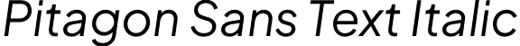 Pitagon Sans Text Italic font - PitagonSansText-Italic.otf