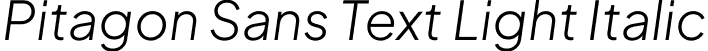 Pitagon Sans Text Light Italic font - PitagonSansText-LightItalic.otf