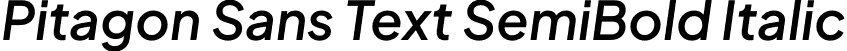 Pitagon Sans Text SemiBold Italic font - PitagonSansText-SemiBoldItalic.otf