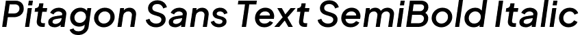 Pitagon Sans Text SemiBold Italic font - PitagonSansText-SemiBoldItalic.ttf