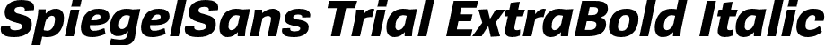 SpiegelSans Trial ExtraBold Italic font - SpiegelSans-8ExtraBoldItalic_TRIAL.otf