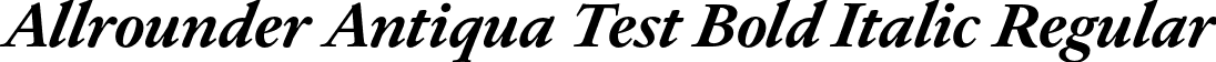 Allrounder Antiqua Test Bold Italic Regular font - AllrounderAntiquaTest-BoldItalic.otf