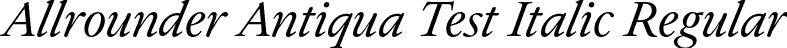 Allrounder Antiqua Test Italic Regular font - AllrounderAntiquaTest-RegularItalic.otf