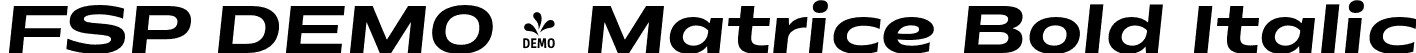 FSP DEMO - Matrice Bold Italic font - Fontspring-DEMO-matrice-bolditalic.otf