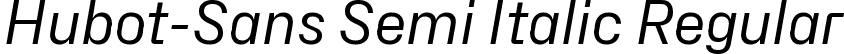 Hubot-Sans Semi Italic Regular font - Hubot-Sans-RegularSemiItalic.ttf