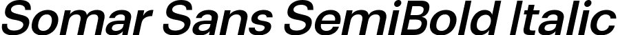Somar Sans SemiBold Italic font - SomarSans-SemiBoldItalic.ttf
