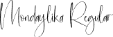 Mondaylika Regular font - Mondaylika.otf