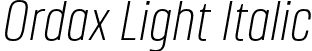 Ordax Light Italic font - Ordax-LightItalic.otf
