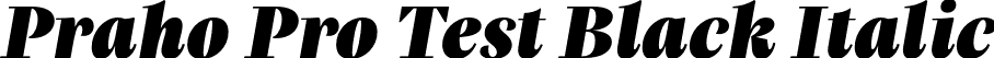 Praho Pro Test Black Italic font - PrahoProTest-BlackItalic.otf