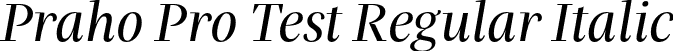 Praho Pro Test Regular Italic font - PrahoProTest-RegularItalic.otf