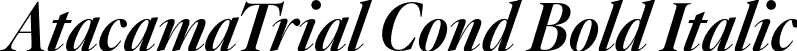 AtacamaTrial Cond Bold Italic font - AtacamaTrial-CnBdContrastIt.otf