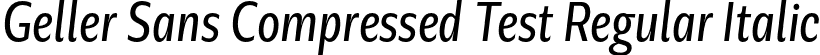 Geller Sans Compressed Test Regular Italic font - GellerSansCompressedTest-RegularItalic-uploaded-63b63c656e371.otf