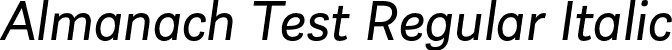 Almanach Test Regular Italic font - AlmanachTest-RegularItalic.otf