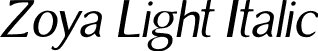 Zoya Light Italic font - Zoya Light Italic.otf