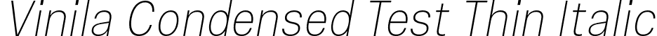 Vinila Condensed Test Thin Italic font - VinilaTest-CondensedThinOblique.otf