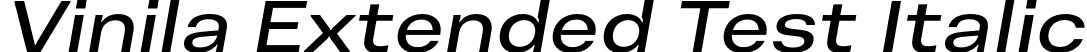 Vinila Extended Test Italic font - VinilaTest-ExtendedOblique.otf