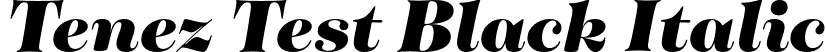 Tenez Test Black Italic font - TenezTest-BlackItalic.otf