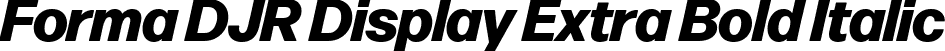 Forma DJR Display Extra Bold Italic font - FormaDJRDisplay-ExtraBoldItalic-Testing.ttf