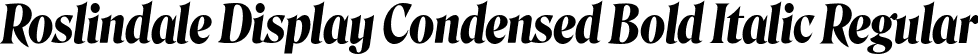 Roslindale Display Condensed Bold Italic Regular font - Roslindale-DisplayCondensedBoldItalic-Testing.ttf