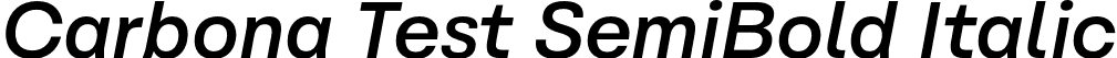 Carbona Test SemiBold Italic font - CarbonaTest-SemiBoldSlanted.otf