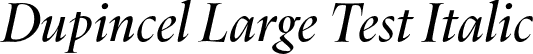 Dupincel Large Test Italic font - DupincelLargeTest-RegularItalic.otf