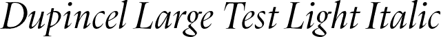 Dupincel Large Test Light Italic font - DupincelLargeTest-LightItalic.otf
