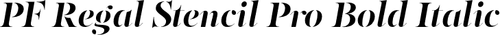 PF Regal Stencil Pro Bold Italic font - PFRegalStencilPro-BoldItalic-subset.otf