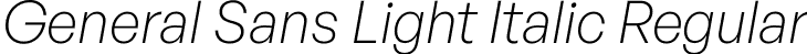 General Sans Light Italic Regular font - GeneralSans-LightItalic.otf