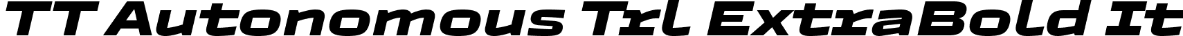 TT Autonomous Trl ExtraBold It font - TT-Autonomous-Trial-ExtraBold-Italic.ttf