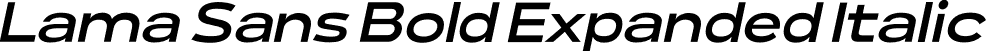 Lama Sans Bold Expanded Italic font - LamaSans-BoldExpandedItalic.otf