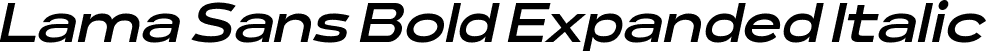 Lama Sans Bold Expanded Italic font - LamaSans-BoldExpandedItalic.ttf