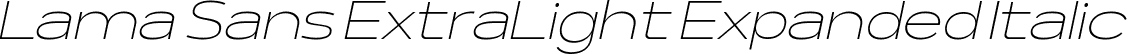 Lama Sans ExtraLight Expanded Italic font - LamaSans-ExtraLightExpandedItalic.ttf