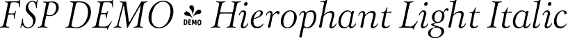FSP DEMO - Hierophant Light Italic font - Fontspring-DEMO-hierophant-lightitalic.otf