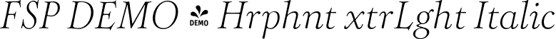 FSP DEMO - Hrphnt xtrLght Italic font - Fontspring-DEMO-hierophant-extralightitalic.otf