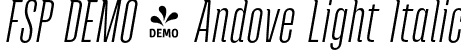 FSP DEMO - Andove Light Italic font - Fontspring-DEMO-andove-lightitalic.otf