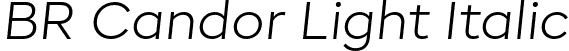 BR Candor Light Italic font - BRCandor-LightItalic.otf