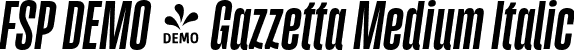 FSP DEMO - Gazzetta Medium Italic font - Fontspring-DEMO-gazzetta-mediumslanted.otf