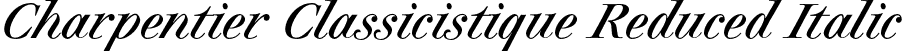 Charpentier Classicistique Reduced Italic font - CharpentierClassicRed_It.otf
