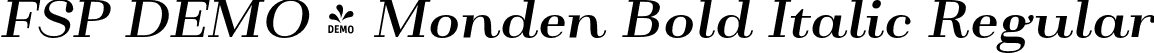FSP DEMO - Monden Bold Italic Regular font - Fontspring-DEMO-monden-bolditalic.otf