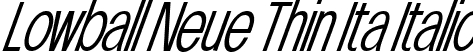 Lowball Neue Thin Ita Italic font - LowballNeueThinItalic-vmBp9.ttf