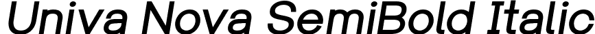 Univa Nova SemiBold Italic font - UnivaNova-SemiBoldItalic.ttf