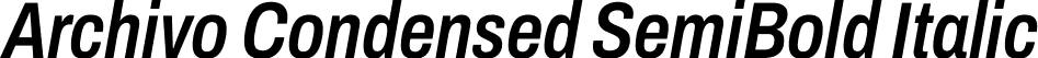 Archivo Condensed SemiBold Italic font - Archivo_Condensed-SemiBoldItalic.ttf