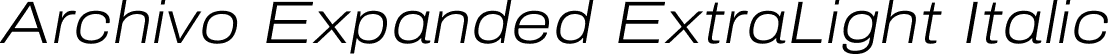 Archivo Expanded ExtraLight Italic font - Archivo_Expanded-ExtraLightItalic.ttf