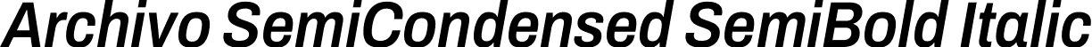 Archivo SemiCondensed SemiBold Italic font - Archivo_SemiCondensed-SemiBoldItalic.ttf