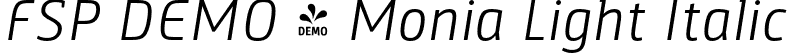 FSP DEMO - Monia Light Italic font - Fontspring-DEMO-monia-lightitalic.otf