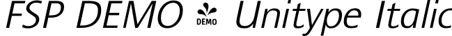 FSP DEMO - Unitype Italic font - Fontspring-DEMO-unitype-italic.otf